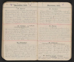 Gossamer pocket diary for 1915 of Sergeant Archibald J Favell, 2/2nd Battalion The Royal Fusiliers