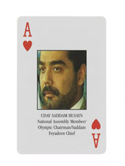 'Iraq Pack', a set of 'Most Wanted' Iraqis playing cards, comprising 52 cards, 2 Jokers and a cover card, 2003