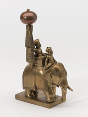 Bronze figurine of a Maharajah and mahout on an elephant, 1795 (c)