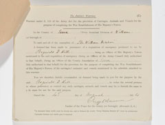 Horse and vehicle impressment order for requisition during emergency, 1914 (c)