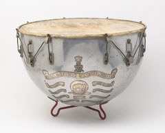 Kettledrum used by the 19th (Alexandra Princess of Wales's Own) Hussars, 1909