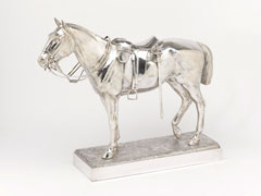 Statuette of a saddled horse, a memorial to members of 14th Lancers killed in World War One