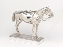 Statuette of a saddled horse, a memorial to members of 14th Lancers killed in World War One