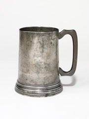 Pewter and glass tankard owned by Ensign Frederick William Nicolay, 1866 (c)