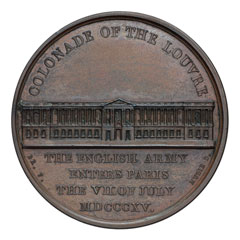 Medal commemorating the Duke of Wellington's entry into Paris, (7 July 1815), 1820