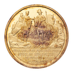 Medal commemorating the meeting of Wellington and Blücher at Waterloo 1815