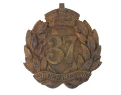 Glengarry badge, other ranks, 37th (North Hampshire) Regiment of Foot, 1874-1881