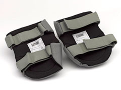 Pair of green combat knee pads, 2010 (c)