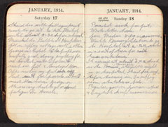 Pocket diary belonging to Rifleman William Eve, 1915