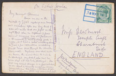 Postcard from Major John Montgomery, 1st Mounted Rifles (1st Natal Carbineers), to his sister, 3 May 1915