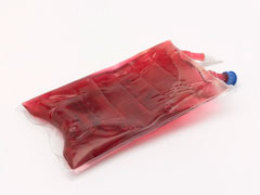 Shock pack filled with red solution, 2013