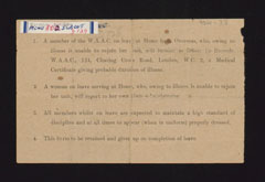 Leave of absence form, 28 October 1919