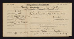 British Empire Certificate of Identity for Gerorgina J Baxter, Queen Mary's Army Auxiliary Corps, 1918 (c)
