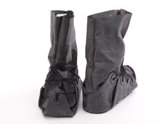 Pair of black rubber Nuclear, Biological and Chemical (NBC) over boots, 1986