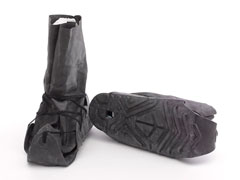 Pair of black rubber Nuclear, Biological and Chemical (NBC) over boots, 1986