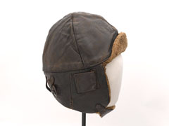Officers' flying helmet worn by Lieutenant T O Clogstoun,  Royal Flying Corps, 1917 (c)