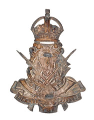 Helmet badge, Calcutta Volunteer Rifles, 1901-1917