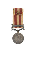 Miniature medal, Indian Mutiny Medal 1857-58, with clasp, 'Central India', Captain John Grant Malcolmson, 3rd Regiment of Bombay Light Cavalry