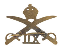 Cap badge, other ranks, 12th Cavalry, 1901-1922