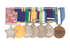 Medal group awarded to Warrant Officer 1 D J 'Dia' Harvey, Royal Hampshire Regiment and Special Air Service.