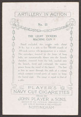 'Light Vickers Machine Gun', cigarette card, 1917 (c)