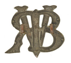 Helmet badge, Bombay Rifle Volunteer Corps, 1877-1907.