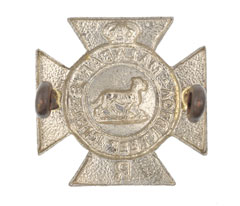 Collar badge, Malabar Volunteer Rifles, 1885-1901