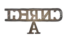 Shoulder title, 'A' Company, Chota Nagpur Regiment, 1917-1947