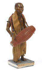 'Tom Tom Wallah, Street Musician', terracotta figurine, India, 1880 (c)