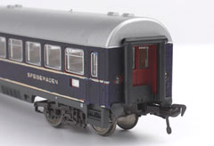 Model train dining carriage. Part of the model British Military Train, Berlin, 1983