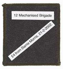 Tactical recognition flash (subdued), 12th Mechanised Brigade