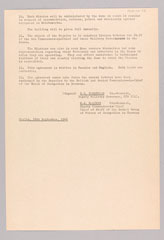 Copy of the Agreement Regarding the Exchange of Military Liaison Missions Between the Soviet and British Commanders-in-Chief of Zones of Occupation in Germany, 16 September 1946