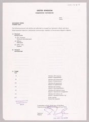 Completed movement order from a Helmstedt to Berlin Travel Pack, 28 to 29 March, 1988