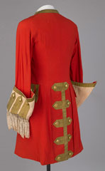 Red coat with buff facings and gold lace, made for a Pageant in 1895 (c)