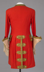 Red coat with buff facings and gold lace, made for a Pageant in 1895 (c)