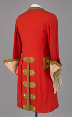 Red coat with buff facings and gold lace, made for a Pageant in 1895 (c)