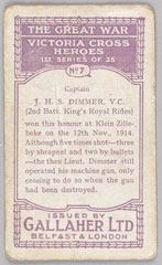 'Capt. J.H.S. Dimmer, V.C.', cigarette card, 1915