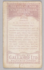 'Sergt. WM. Ewart Boulter, V.C.', cigarette card, 1916