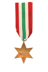 Italy Star 1943-45 awarded to Private Frederick John Wickens, The Buffs (Royal East Kent Regiment)