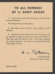 Letter No 2 by the Commander-in-Chief on non-fraternisation, 12 June 1945