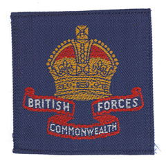 A pair of formation badges, British Commonwealth Occupation Forces (Japan), Captain Geoffrey Hamilton Dempsey, Royal Garhwal Rifles, 1945