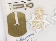 Collar badges, other ranks, The Queen's Royal Surrey Regiment, sealed pattern, 1961