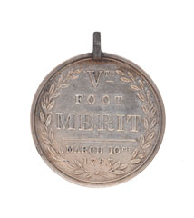 Regimental medal awarded for 14 years' service, 5th (Northumberland) Regiment of Foot, 1767 (c)-1805