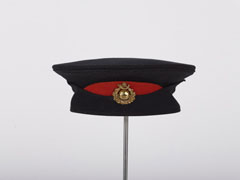 Brodrick cap, other ranks, T Jones, Portsmouth Division, Royal Marine Light Infantry, 1904 (c)