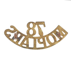 Shoulder title, 78th Moplah Rifles, 1903-1907