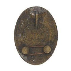 Oval shoulder belt plate, made of gilt metal. 3rd Nottinghamshire Local Militia, 1809 (c)