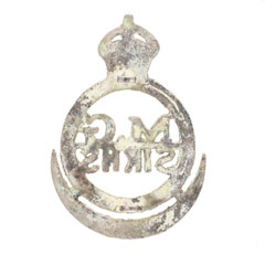 Cap badge, Machine Gun Battalion, 11th Sikhs, 1942-1947