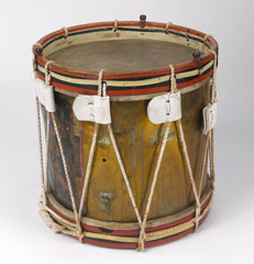 Side drum, used by the 1st Battalion Prince of Wales's Leinster Regiment (Royal Canadians), 1898, repainted 1905 (c)