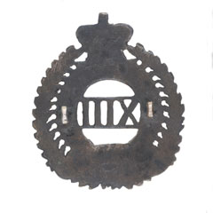 Helmet badge, 13th Regiment of Madras Infantry, 1885-1901