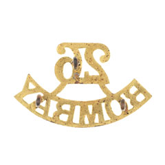 Shoulder title, 26th Regiment of Bombay Infantry, pre-1892